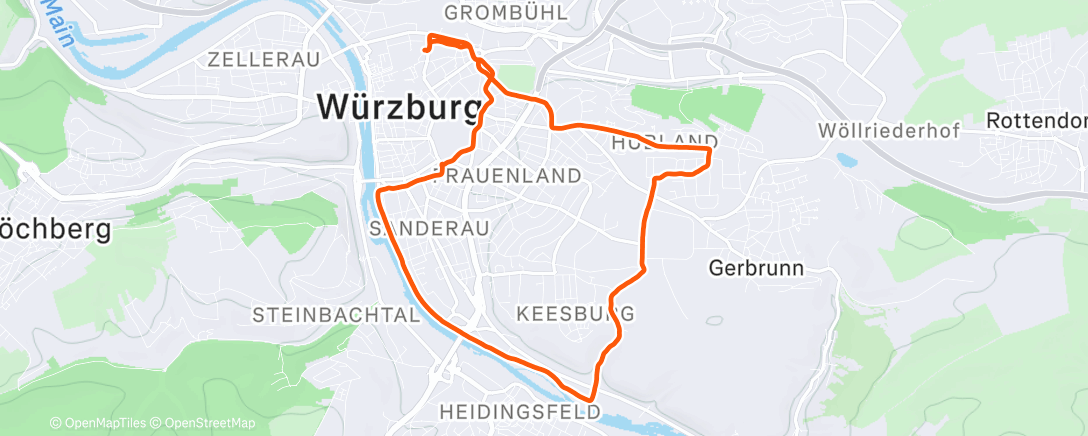 Map of the activity, Afternoon Run