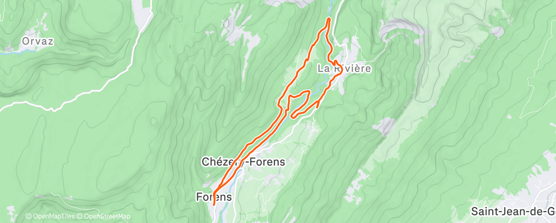 Map of the activity, Trail le matin