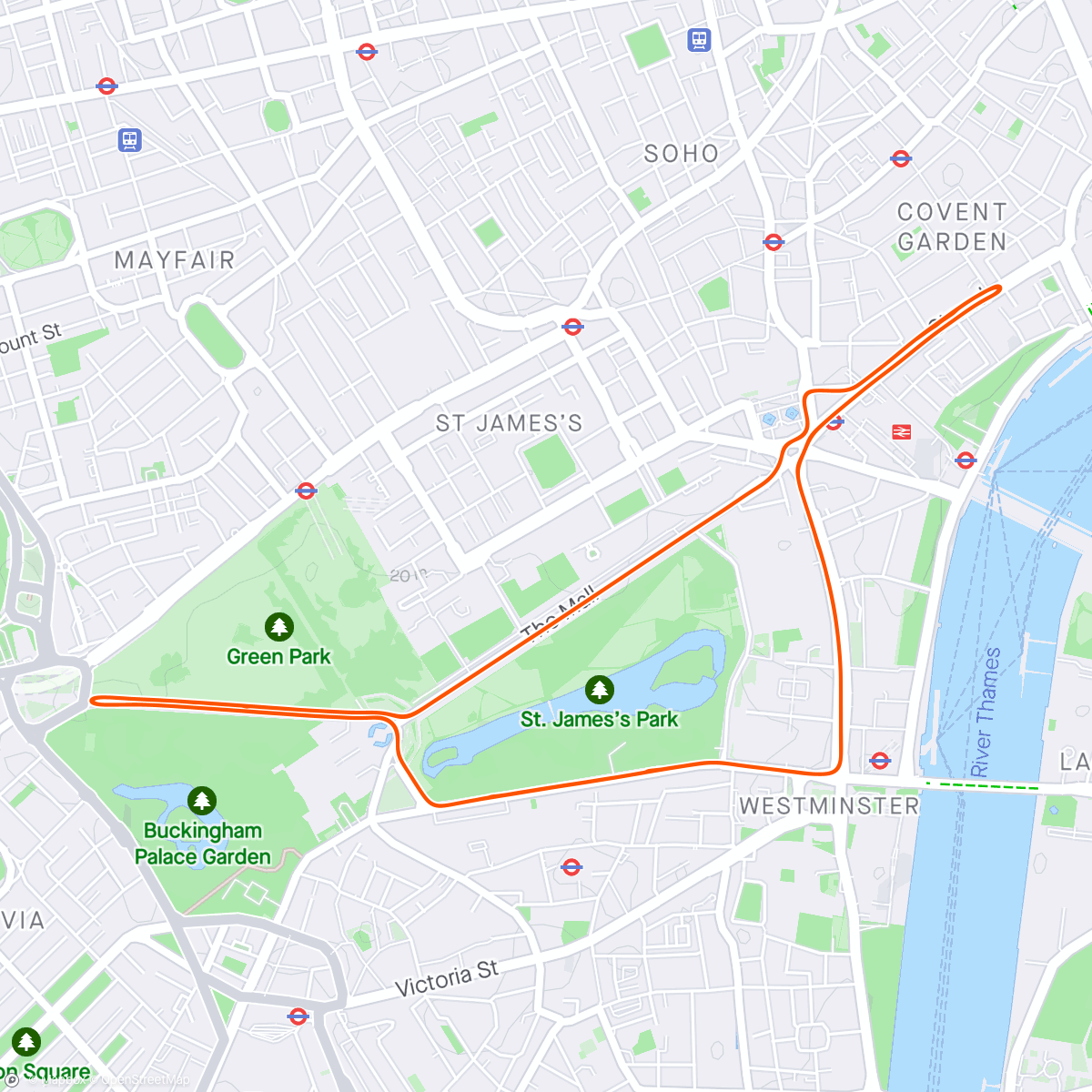 Carte de l'activité Zwift - Spin in London