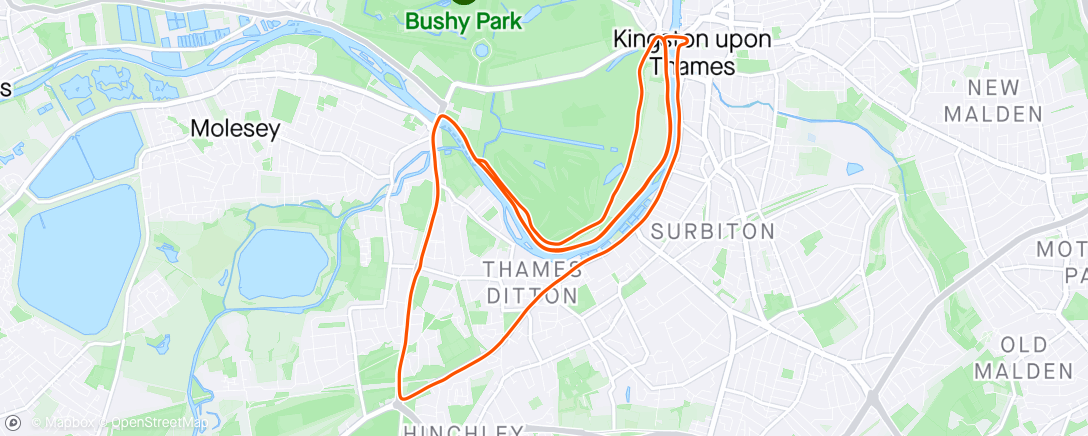 Map of the activity, Hampton Court Half Marathon