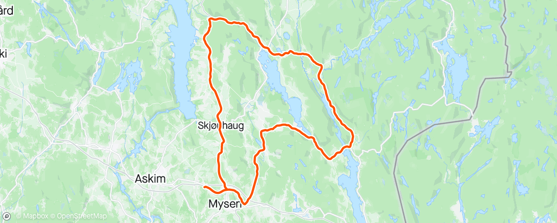 アクティビティ「Smaalenene rundt」の地図
