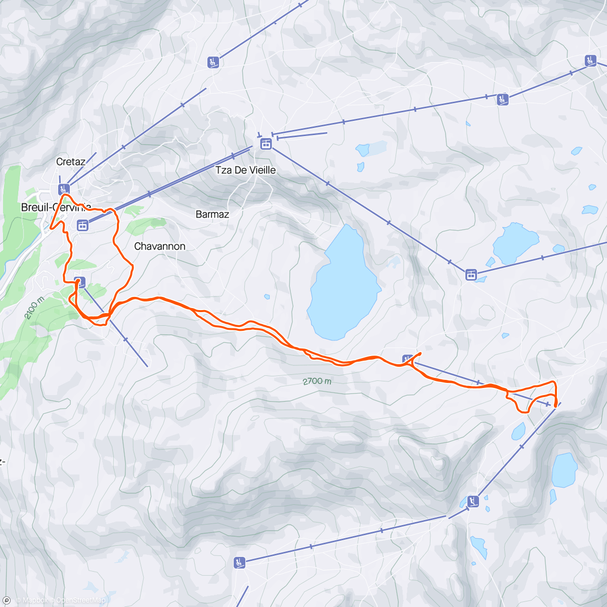 Map of the activity, Skimo #92 1323D+