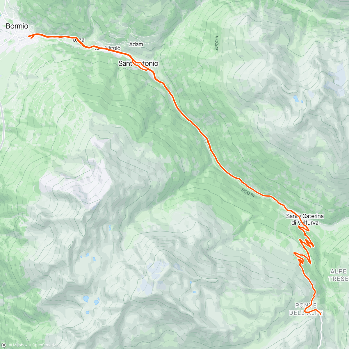Map of the activity, Day #4 Passo Gavio BC