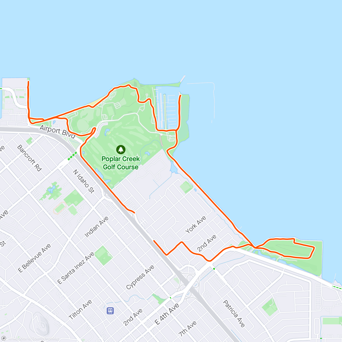 Map of the activity, Coyote Point Run