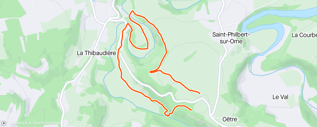 Map of the activity, Sentier des méandres - la roche d'oëtre