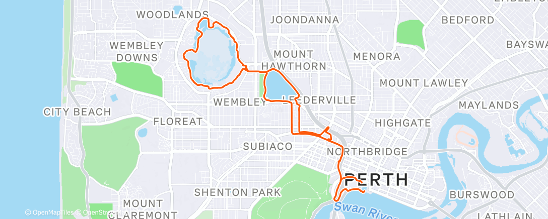 Map of the activity, Morning Run