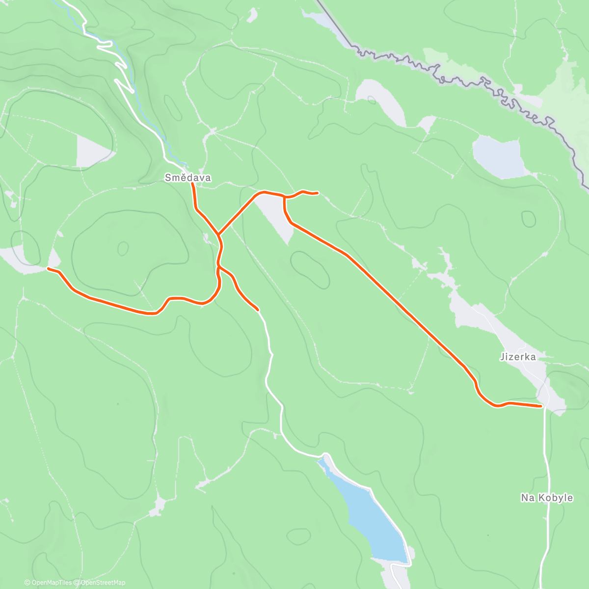 Map of the activity, První zimní běžkování - Jizerky