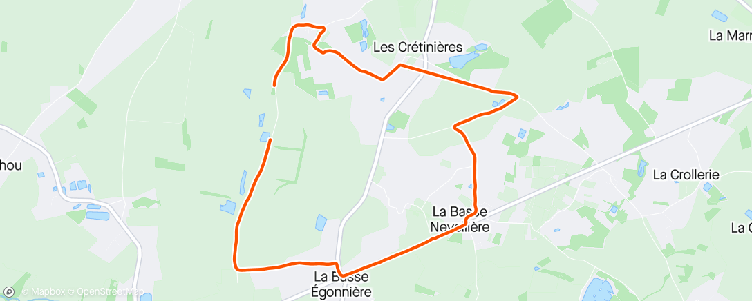 Map of the activity, Course à pied en soirée