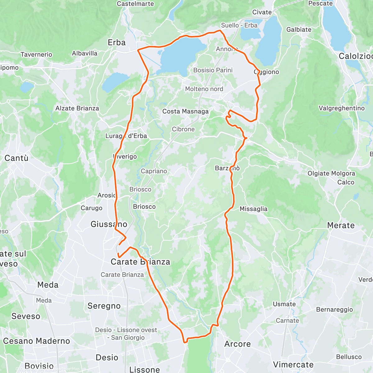 Карта физической активности (Pedalata mattutina)