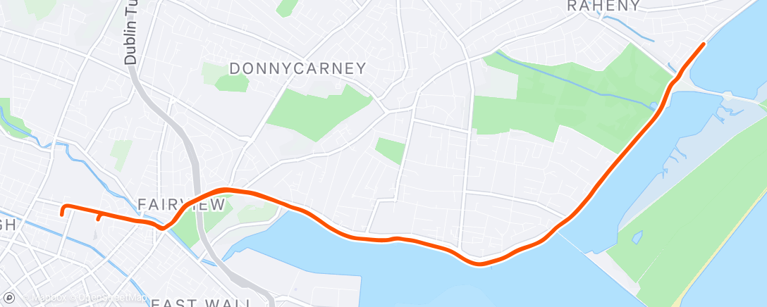 Map of the activity, Evening Run