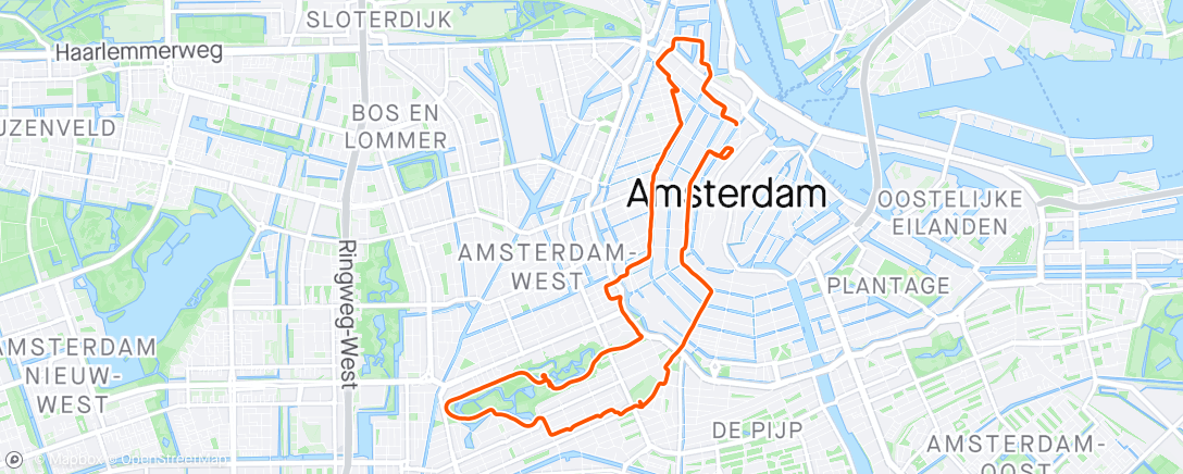 Mapa de la actividad, Amsterdam bike tour