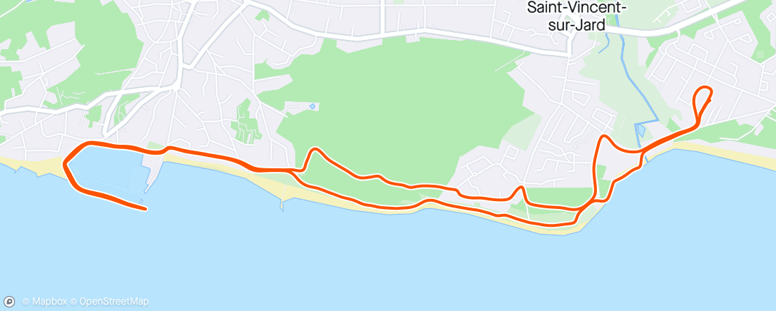 Mapa da atividade, Running bord de mer au soleil