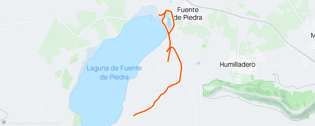Map of the activity, Paseo laguna fuente de piedra
