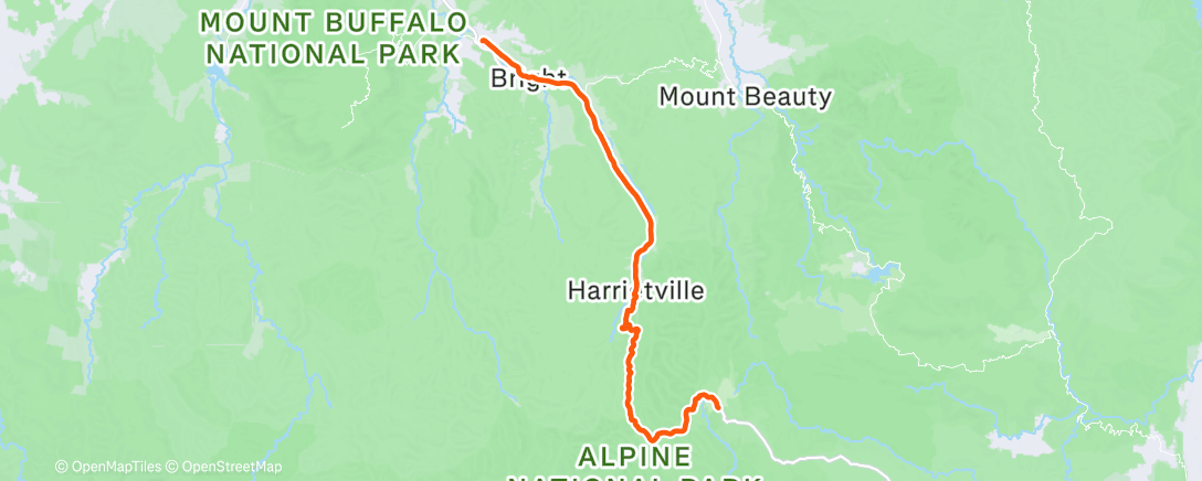 Map of the activity, Hotham return
