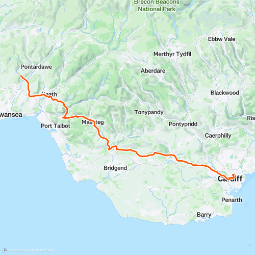 clydach-cardiff | 73.9 km Road Cycling Route on Strava