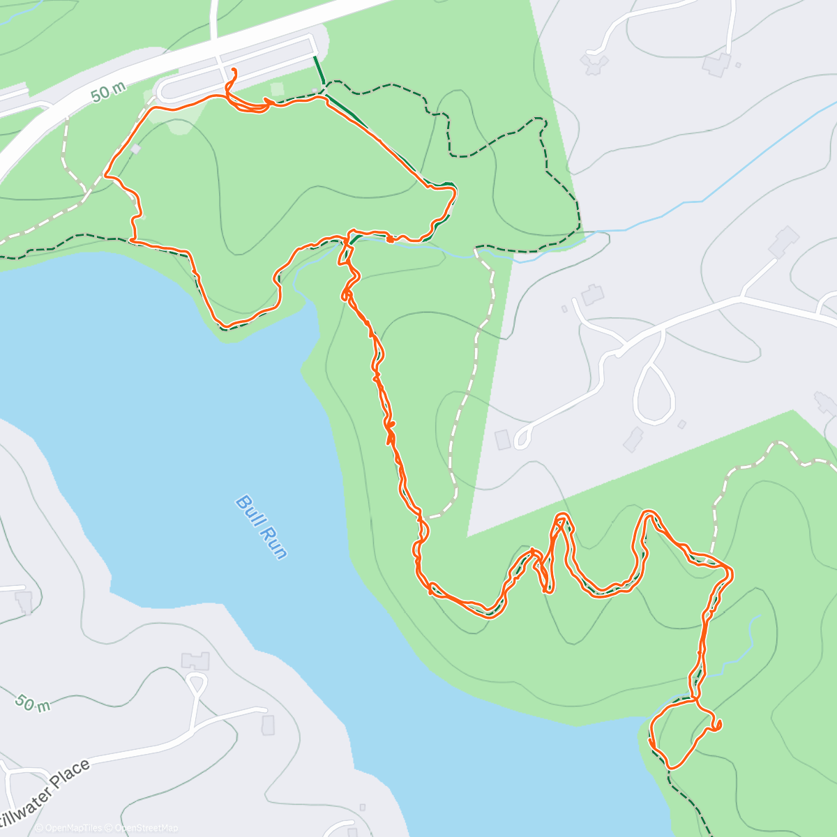Map of the activity, Bull Run Hike with Zeke
