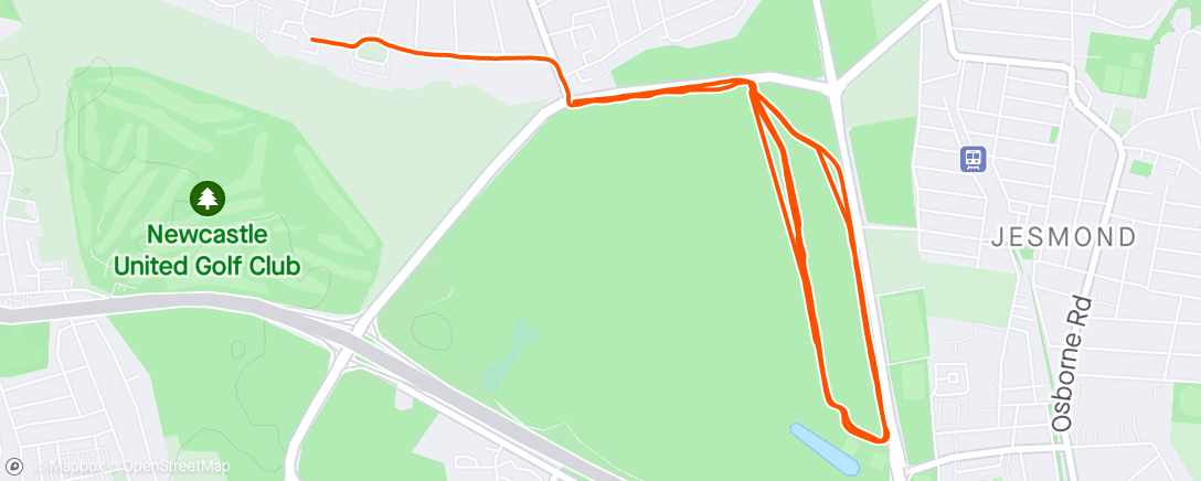 Map of the activity, Speed: 3 x 200m, 2 x 400m