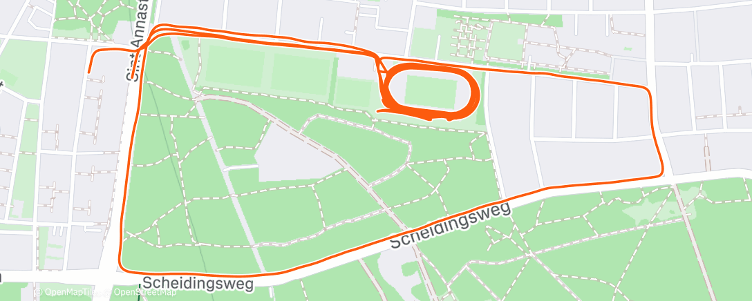 Map of the activity, 20x4 off 30. Fastest avg ever
