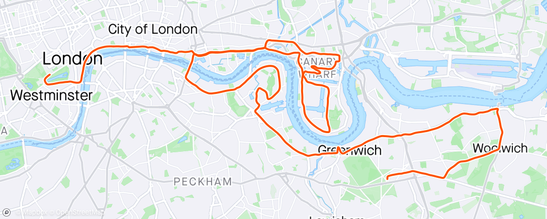 Map of the activity, London Marathon - 3:24:31