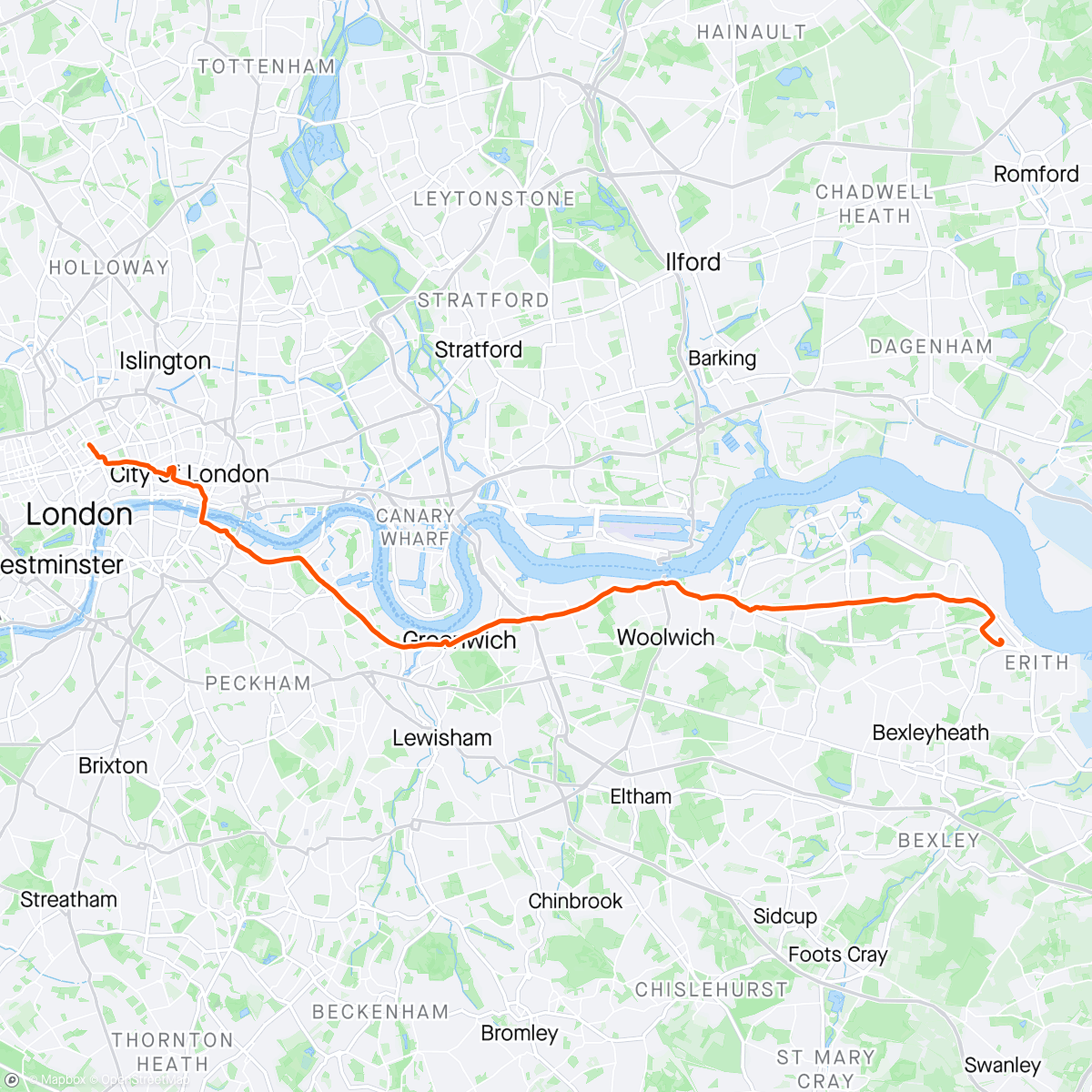 Kaart van de activiteit “Night Commute”