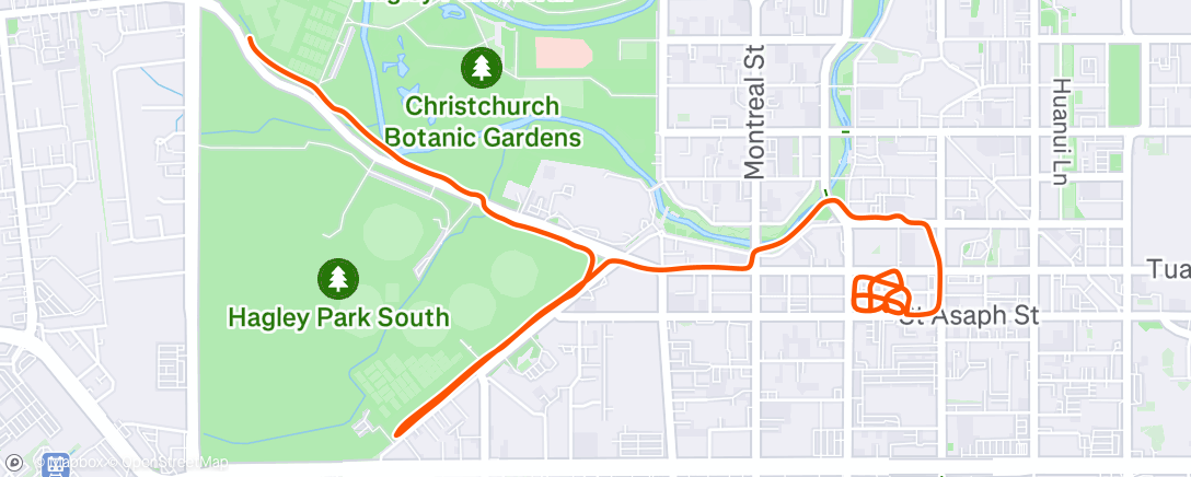 Map of the activity, Evening Run