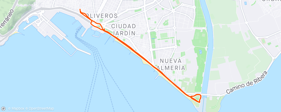 Map of the activity, Carrera de noche