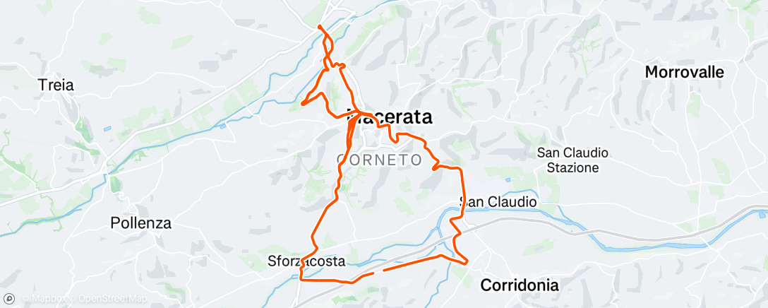 Mapa de la actividad (Ciclismo)