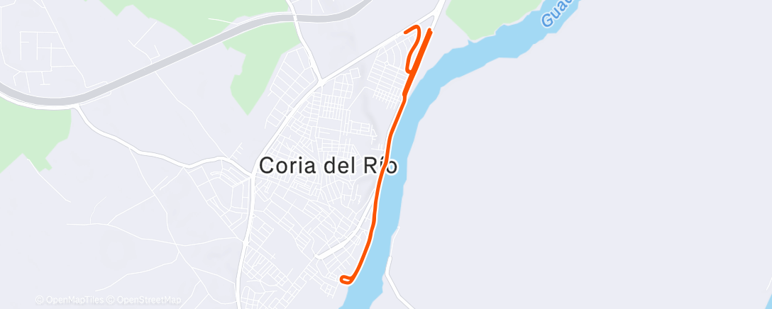Map of the activity, Carrera de noche