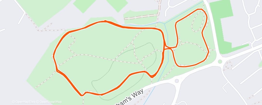 Map of the activity, Kew Woods Parkrun #58