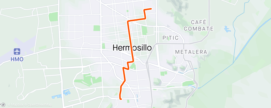 Map of the activity, Vuelta ciclística nocturna