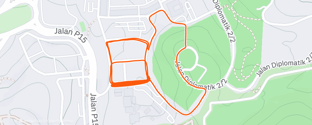 Map of the activity, Evening Run