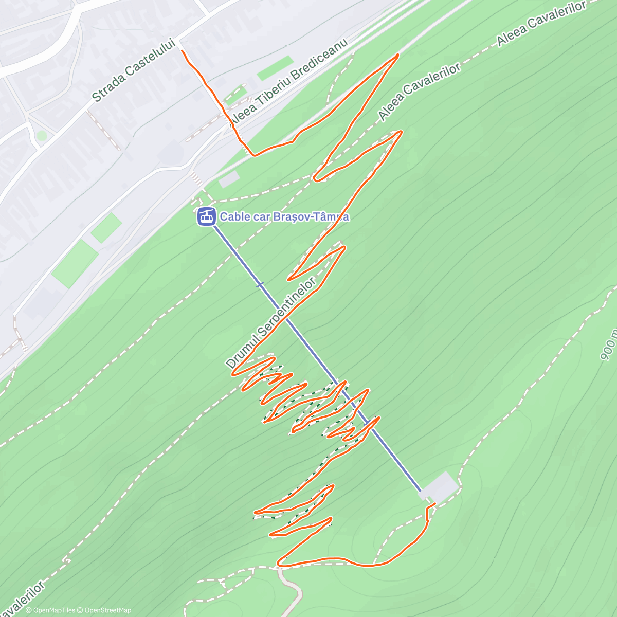 Map of the activity, Pe Serpentine încet in jos