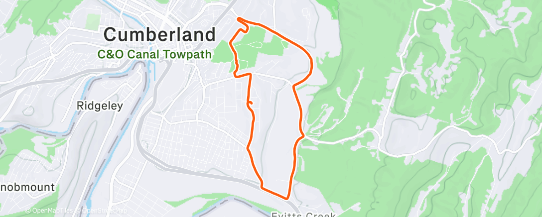 Map of the activity, Lunch Run