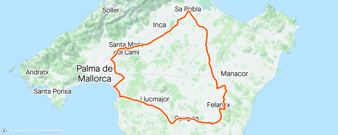 Map of the activity, Mallorca dag 8 - 2024