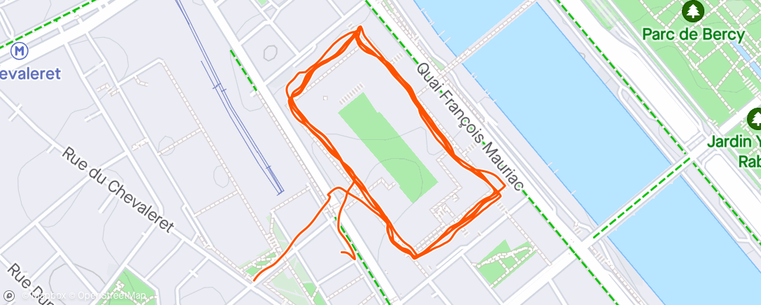 Map of the activity, Evening Run, enchaînement
