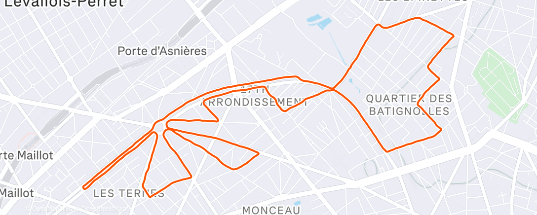 Map of the activity, Morning Run
