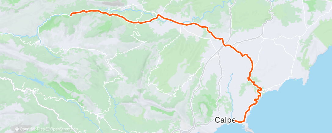 Map of the activity, Cycling