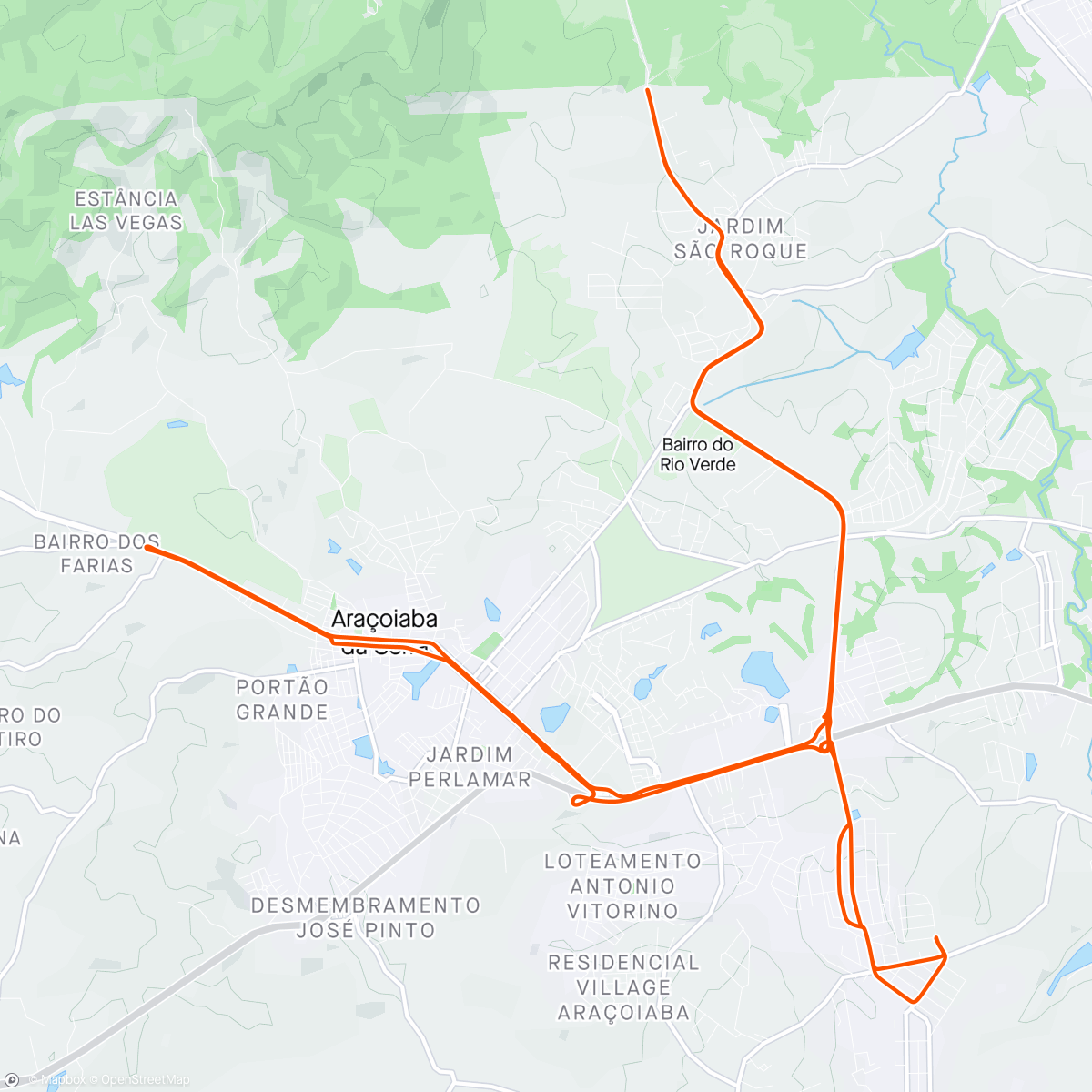 Mappa dell'attività Araçoiaba da Serra ciclismo de estrada