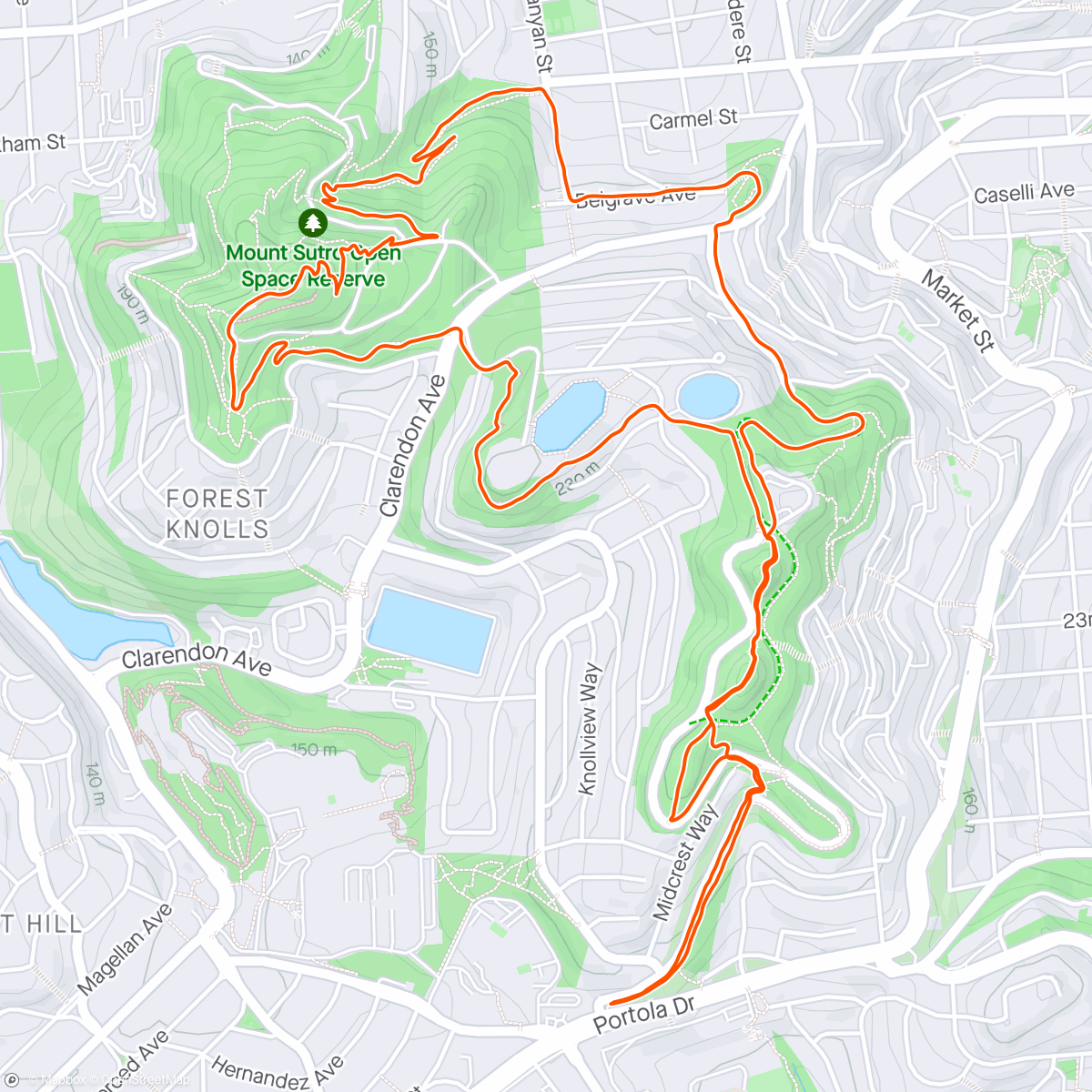 Map of the activity, Sutro with Scout