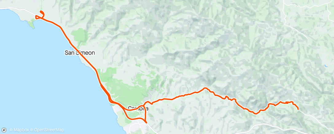 Map of the activity, A little push up the hill.