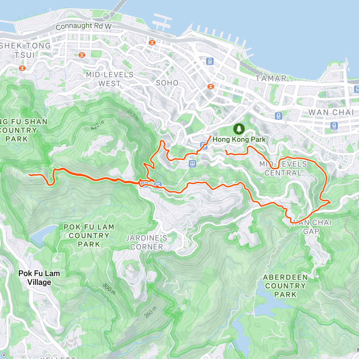 Map of the activity, JRCC x 悅跑爸爸 星期二 越野訓練
