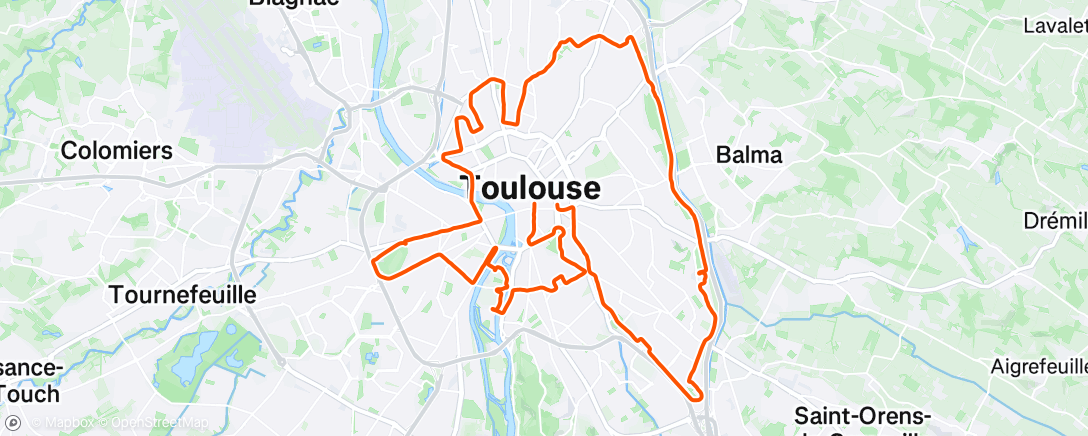 Map of the activity, Marathon Toulouse