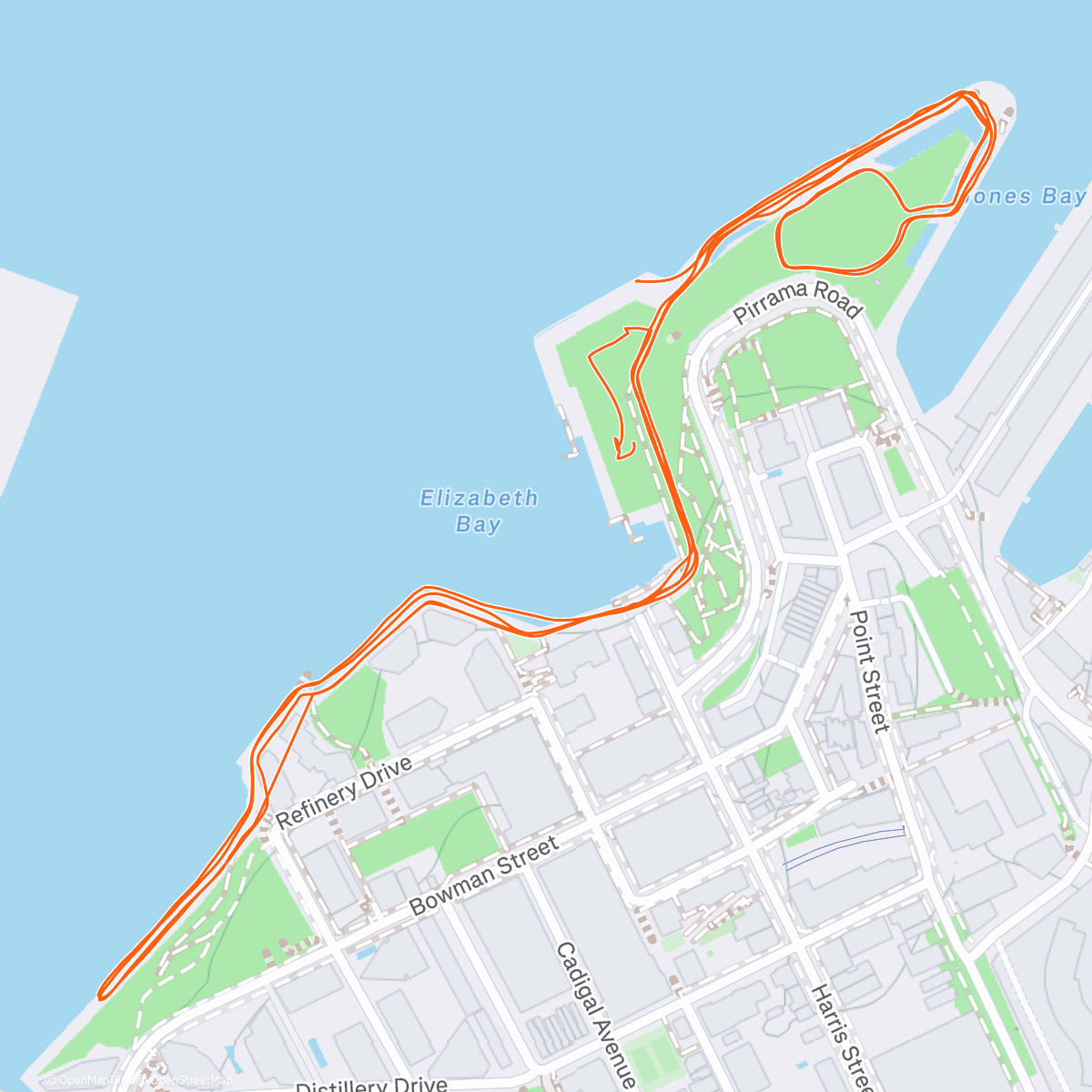 Map of the activity, Park run with lil dude
