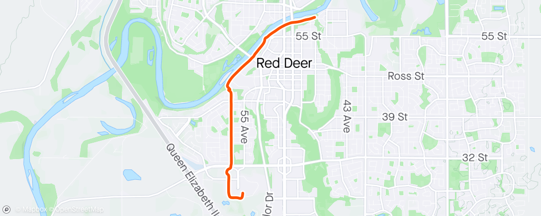 Map of the activity, Red Deer