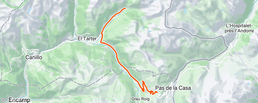 Map of the activity, 3 Día Altura ANDORRA 2400m