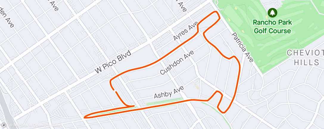 Map of the activity, Pre-track morning miles w/ Axl