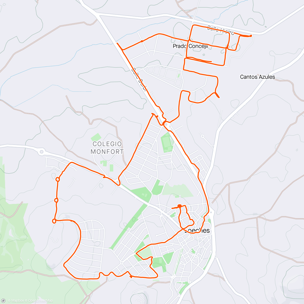 Map of the activity, Volta de bicicleta ao anoitecer