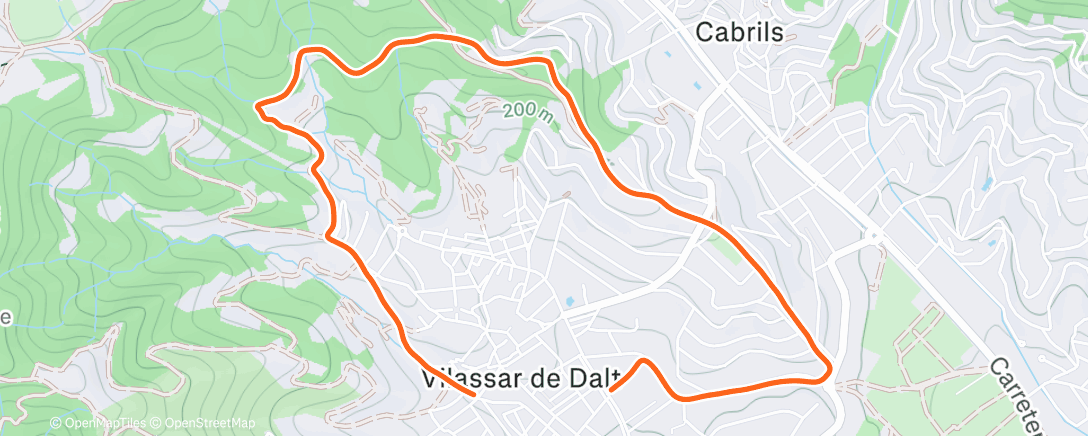 Map of the activity, Carrera de montaña vespertina