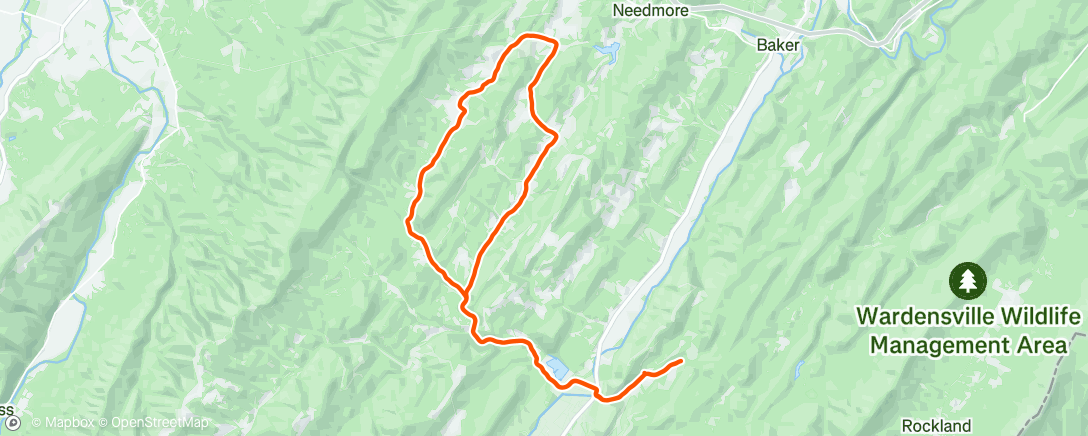 Map of the activity, Parker Hollow / Caldwell Hollow