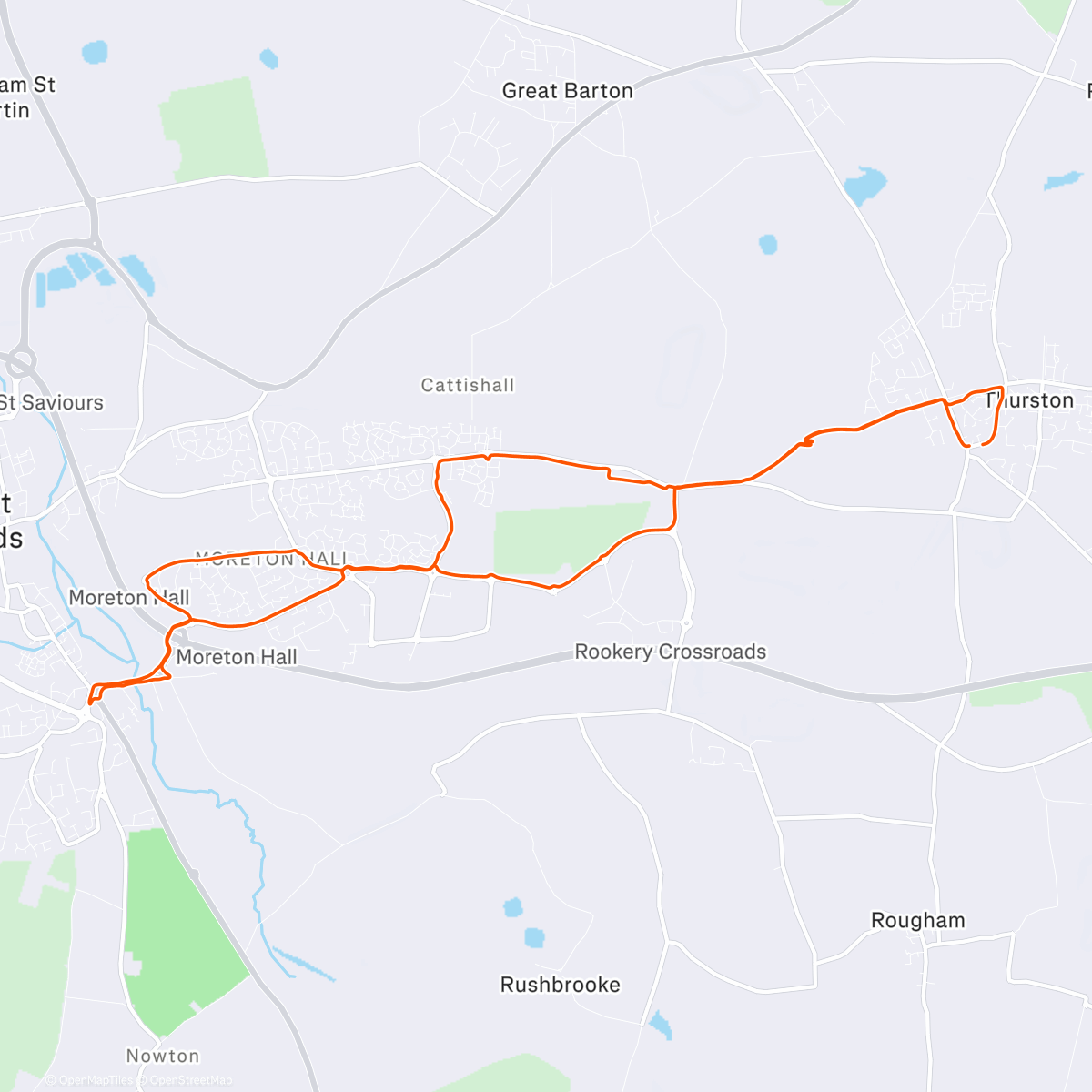 Map of the activity, Big easy mileage day